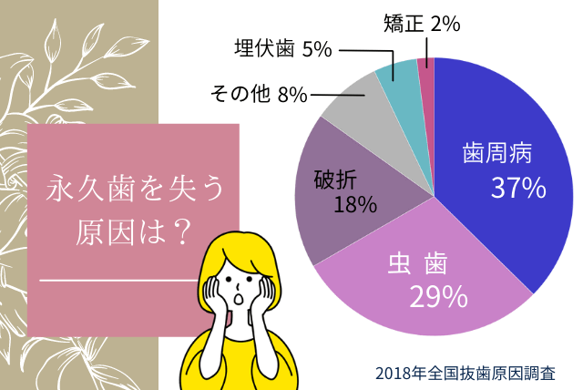 永久歯を失う原因は？