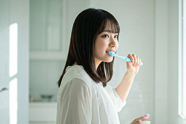 歯を磨く女性